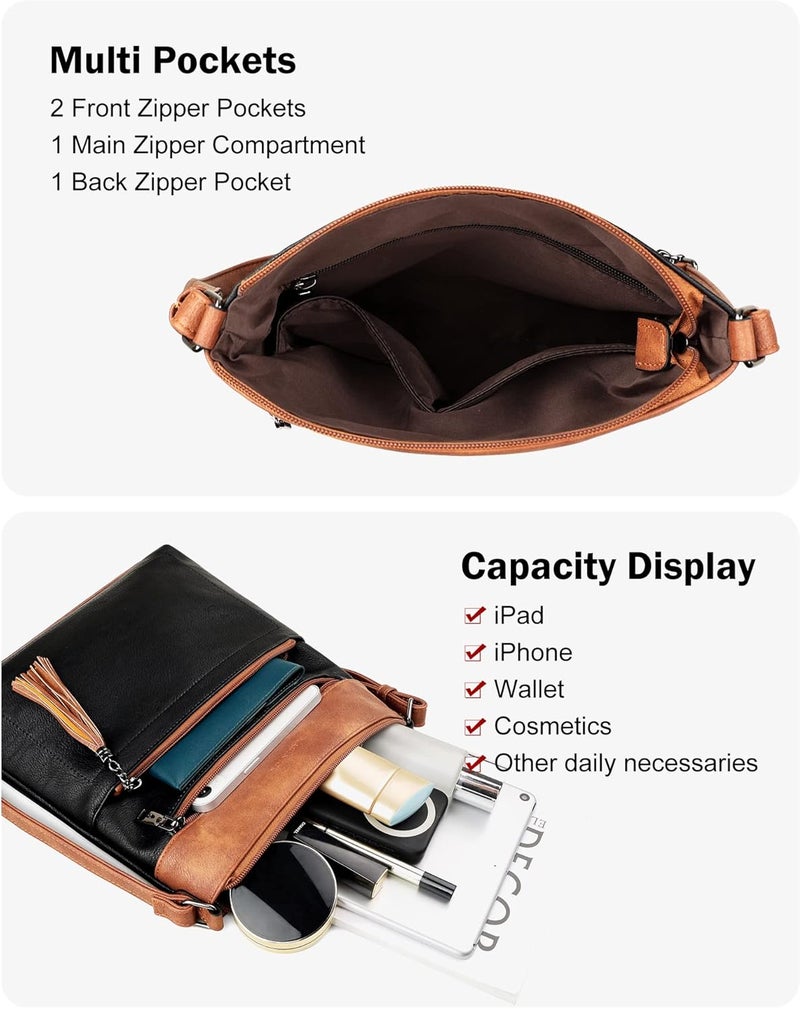 MASINTOR Crossbody Purses for Women, Multi Pocket Casual Crossbody Bag, Adjustable Strap Shoulder Bag with Tassel - Image 3